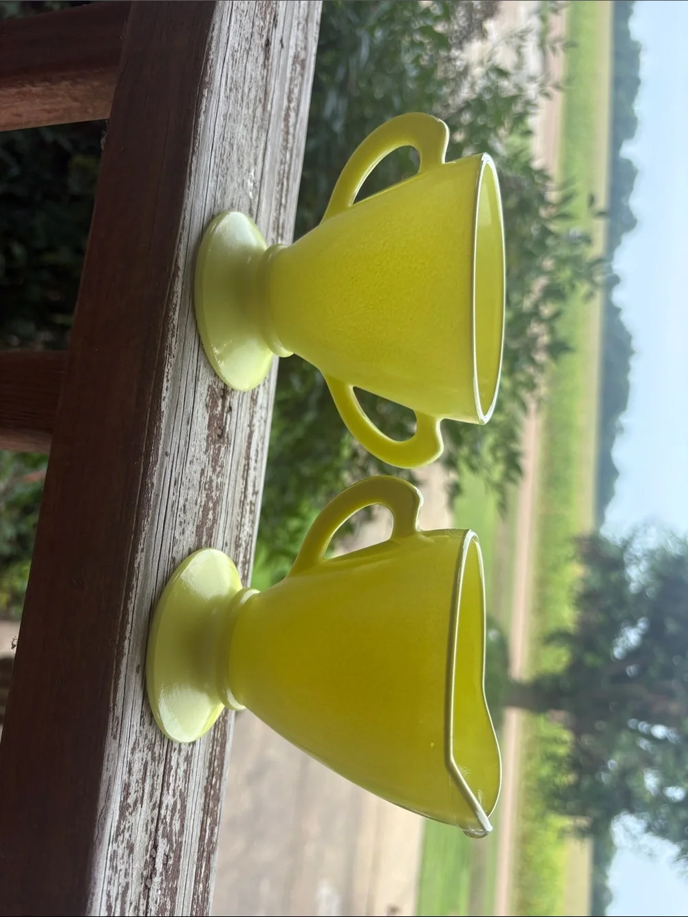 Anchor Hocking Yellow Glass Sugar and Creamer Set